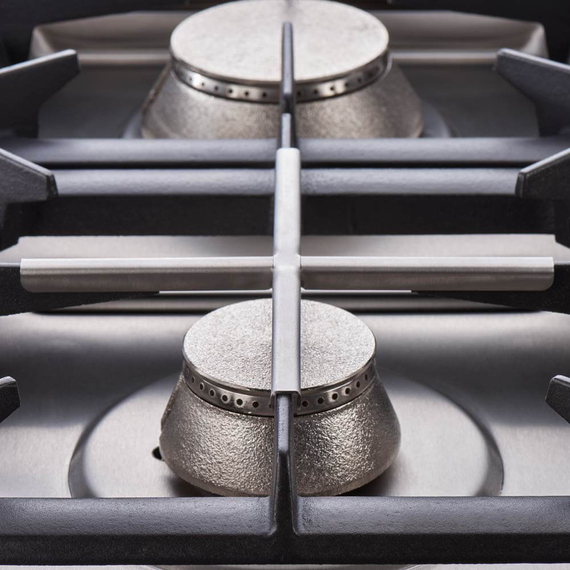 Stalgast Gasherd 4 Brenner (2x5+2x7) mit Gasbackofen (GN 2/1), Serie 700 ND