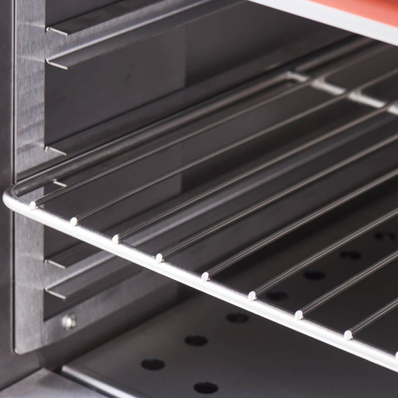 Stalgast Edelstahl Gasherd mit 4 Brennern (3,5+5+2x7) und Elektro-Backofen GN2/1, Serie 700 ND