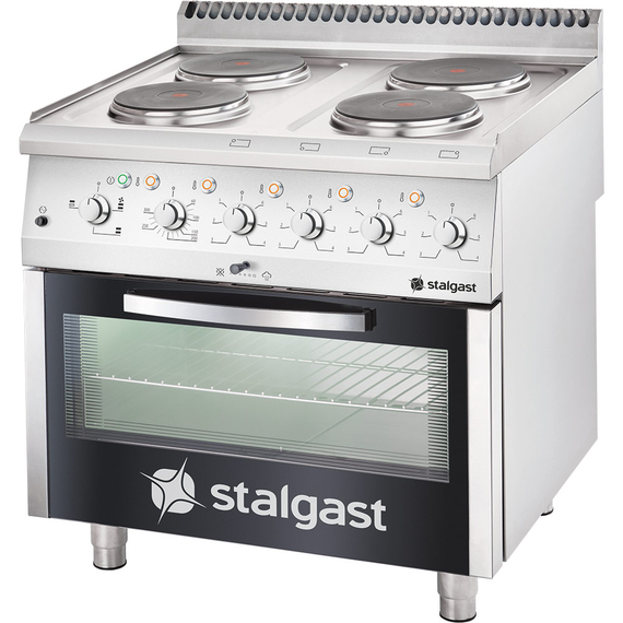 Stalgast Elektro-Herd mit 4 Kochplatten und Umluft-Backofen GN 1/1, Serie 700 ND