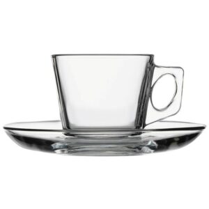 Paşabahçe Espressotasse mit Untertasse Vela, 0,08 ltr.