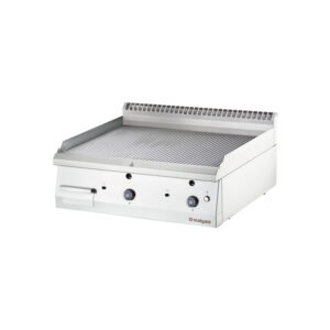 Stalgast Edelstahl Gas-Griddleplatte als Tischgerät, 800x700 mm, gerillte Grillfläche, Serie 700 ND