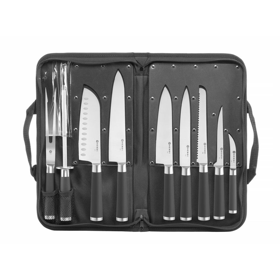 Hendi Messerset, 9-teilig, Schwarz, 445x260x(H)65mm