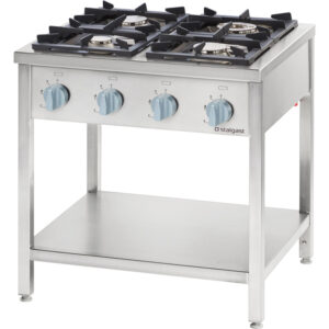 Stalgast Gasherd Serie 700, 4-Brenner (2x5+2x7), G30, 800x700x850 mm (BxTxH), Selbstmontage