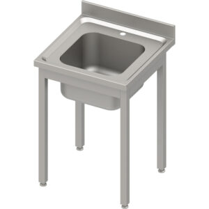 Stalgast Edelstahl Spültisch ECO ohne Grundboden 600x600x850 mm, mit einem Becken, mit Aufkantung, Selbstmontage