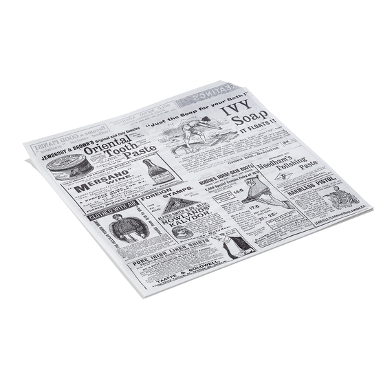 Was Germany Takeawaytüte Times White Set WRAP & GO, 17 x 18 cm, Set á 500 Stück, 2-seitig geöffnet, Fettpapier