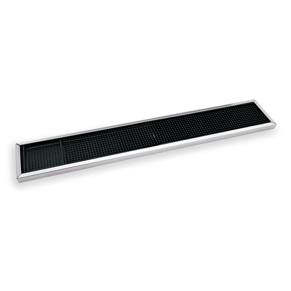 Was Germany Barmatte mit Edelstahlrahmen, 60 x 10 x 2 cm, Gummi, Chromstahl 18/0