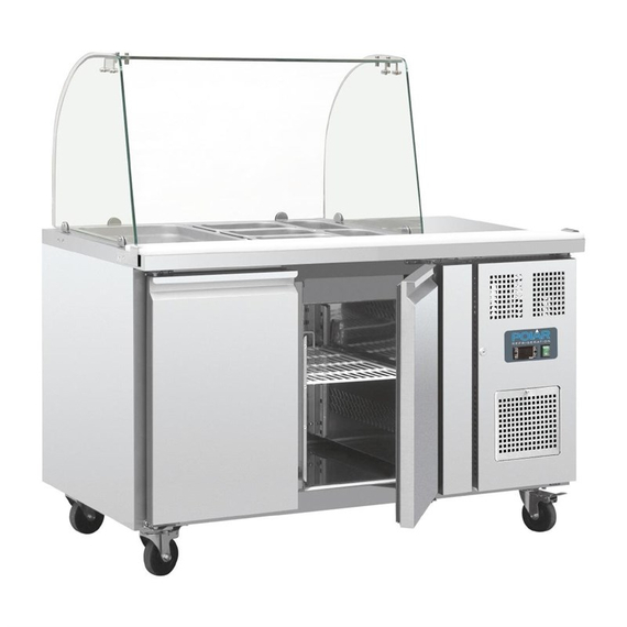 Polar Serie U 2-türige GN-Saladette mit Schutzhaube