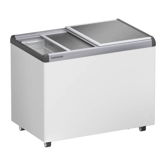 Liebherr EFE 3000 Eiscreme-Gefriertruhe mit Aluminium-Schiebedeckel und Lenkrollen