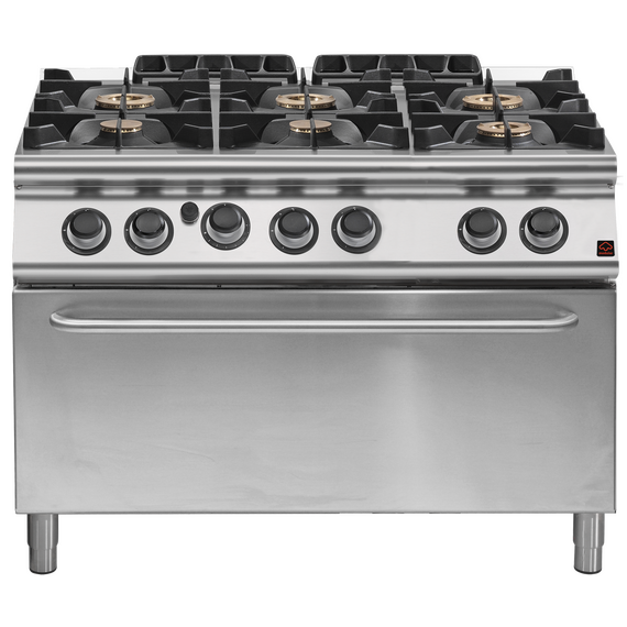 Prismafood Gasherd 6 Brenner mit Maxiogasofen