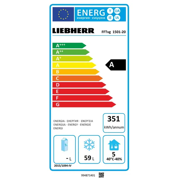 Liebherr FFTvg 1501 Premium Unterbaufähiger Gefrierschrank mit Umluftkühlung