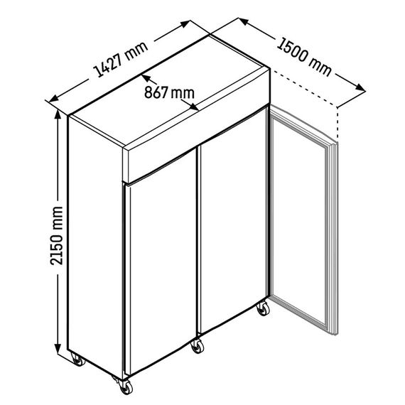 Liebherr FRPSvg 1402 Performance Kühlschrank GN 2/1 mit Umluftkühlung & Rollen
