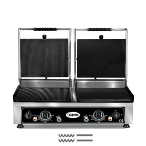 GMG Doppel-Kontaktgrill KG2735DEGG, oben Gerillt/Glatt, unten Gerillt/Glatt