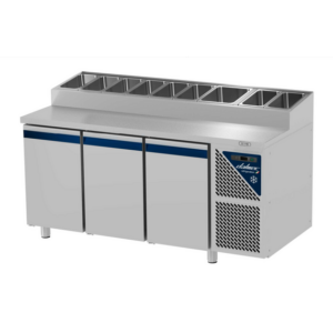 Prismafood Kühltisch 3 Türen ohne Edelstahlabdeckung Kapazität: 460 lt Temperatur: 0°C/+10°C