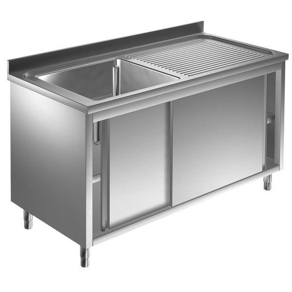 Prismafood Spülschrank 1,4m - 1 Becken links L60xB50xT30cm STD