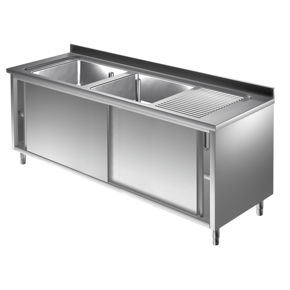 Prismafood Spülschrank 1,6m - 2 Becken links L40xB40xT25cm STD