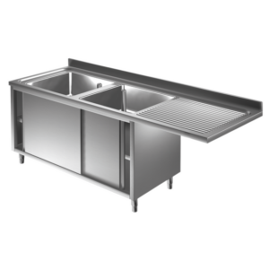 Prismafood Spülmaschinen Spülschrank 1,8m - 2 Becken links L50xB50xT30cm STD