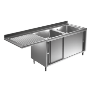 Prismafood Spülmaschinen Spülschrank 1,6m-2 Becken rechts L40xB50xT25cm STD