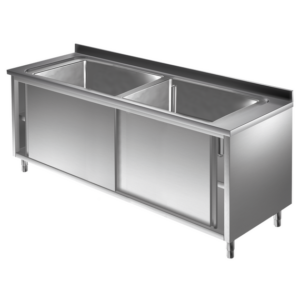 Prismafood Topf - Spülschrank 1,6m - 2 Becken L70xB50xT35cm STD