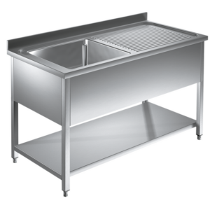 Prismafood Spültisch mit Grundboden 1,0m - 1 Becken links L40xB40xT25cm STD