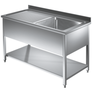 Prismafood Spültisch mit Grundboden 1,4m - 1 Becken rechts L50xB50xT30cm STD