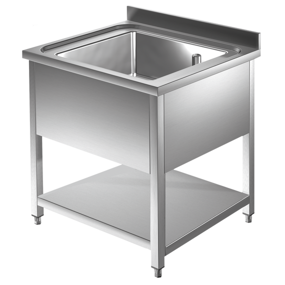 Prismafood Spültisch mit Grundboden 0,6m - 1 Becken mittig L40xB50xT25cm STD