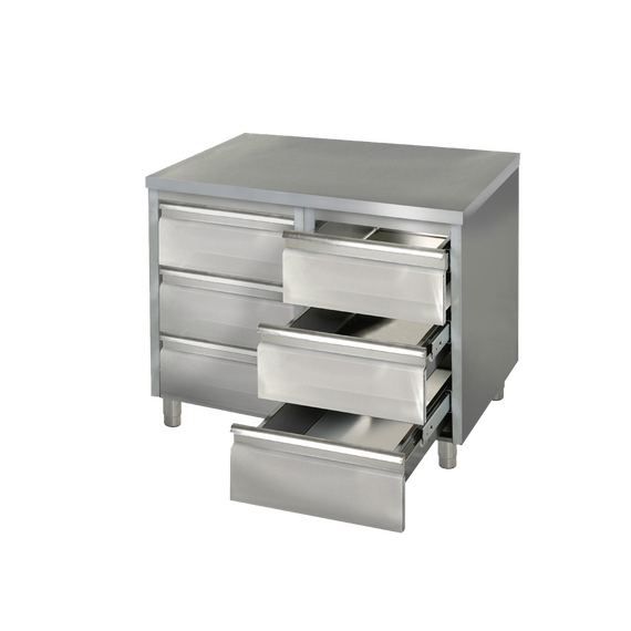 Prismafood Schubladenschrank 1,0m - mit 6 Schubladen STD