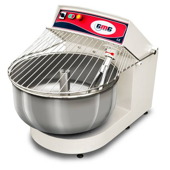 GMG Teigmixer 75 Liter / 65 kg Teig, mit Festem Kopf und Fester Wanne