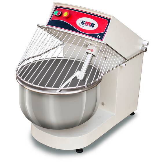 GMG Teigmixer 40 Liter / 35 kg Teig, mit Festem Kopf und Fester Wanne