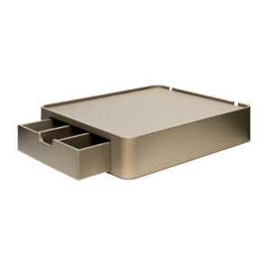 Aliseo Londoner Modernline Tablett mit Schublade - groß, taupe
