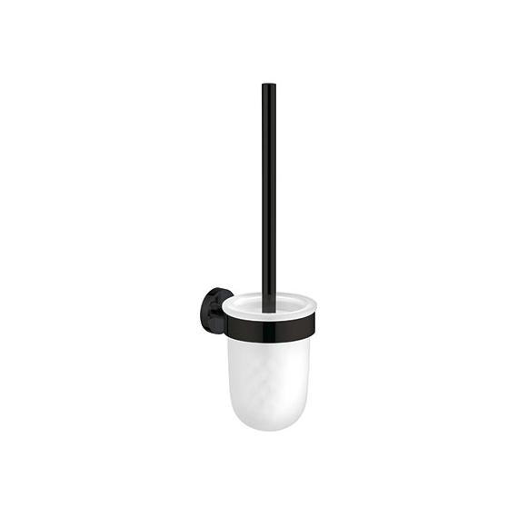 Aliseo Nexxus - WC-Bürstengarnitur, Wandmontage, schwarz mit satiniertem Glas