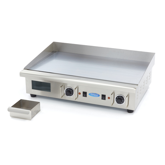 Maxima Gastro Grillplatte - Glatte Chrom - 73 cm - inkl. Tropfschale - 400 V