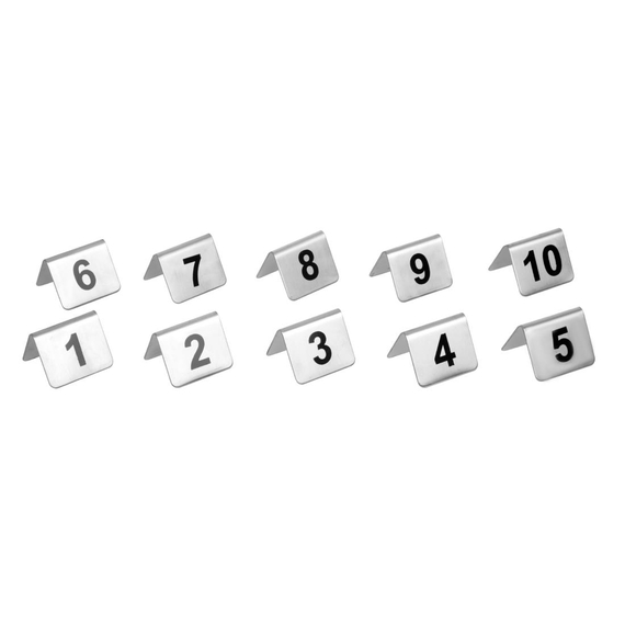 Olympia Tischnummernschilder Edelstahl 1 - 10 (10 Stück)