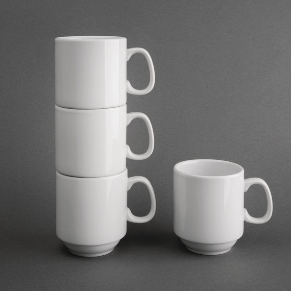 Olympia Whiteware stapelbare Becher 28,4cl (12 Stück)