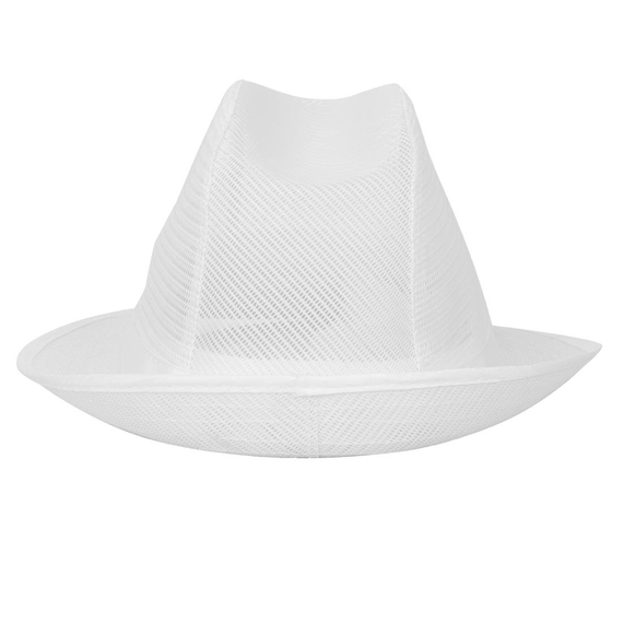 Trilby Hut mit Haarnetz weiß Größe M