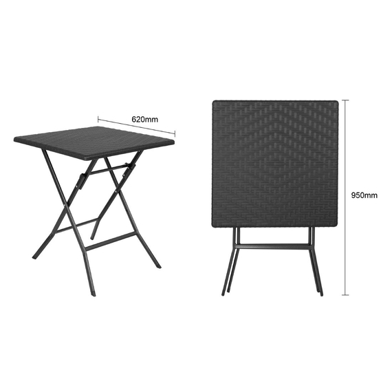 Bolero Quadratischer Klapptisch Schwarz 620mm