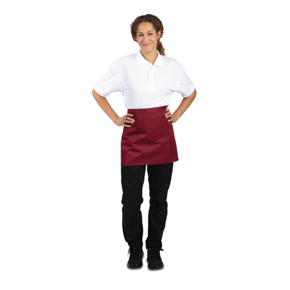 Whites kurze Bistroschürze bordeaux