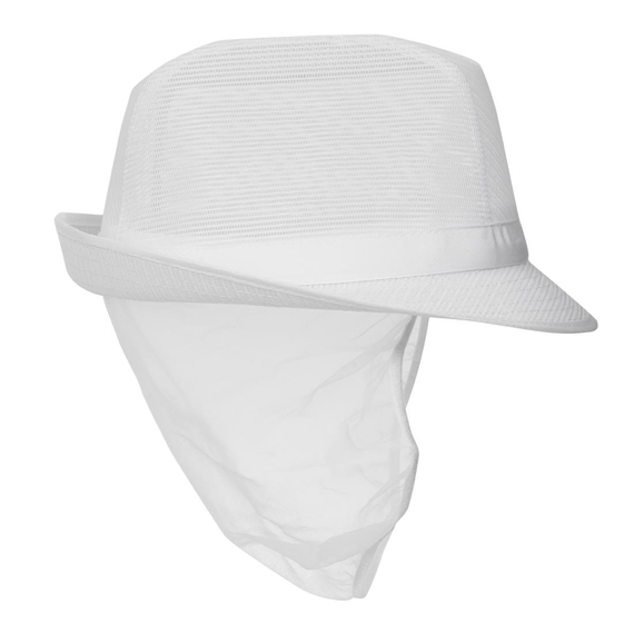 Trilby Hut mit Haarnetz weiß Größe M