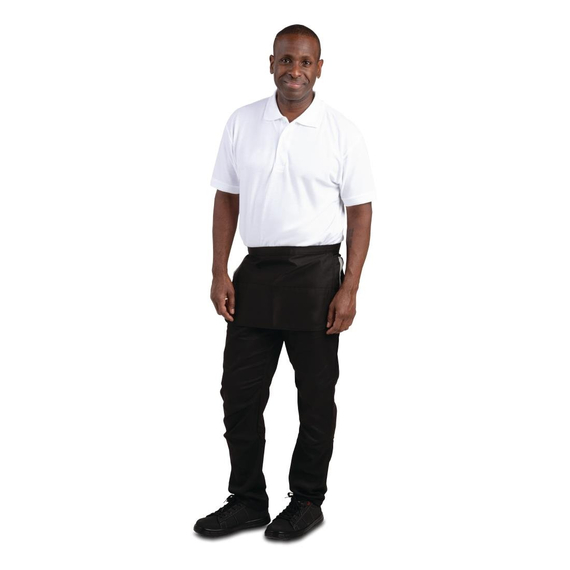 Whites Unisex Kellnerschürze mit Tasche schwarz