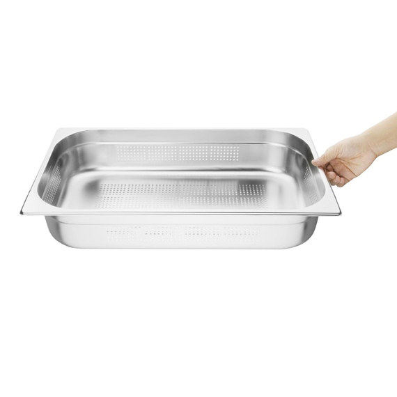 Vogue GN-Behälter Edelstahl 10cm GN1/1 gelocht