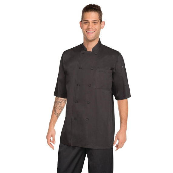 Chefs Works Montreal Cool Vent Unisex Kurzarm-Kochjacke Schwarz L