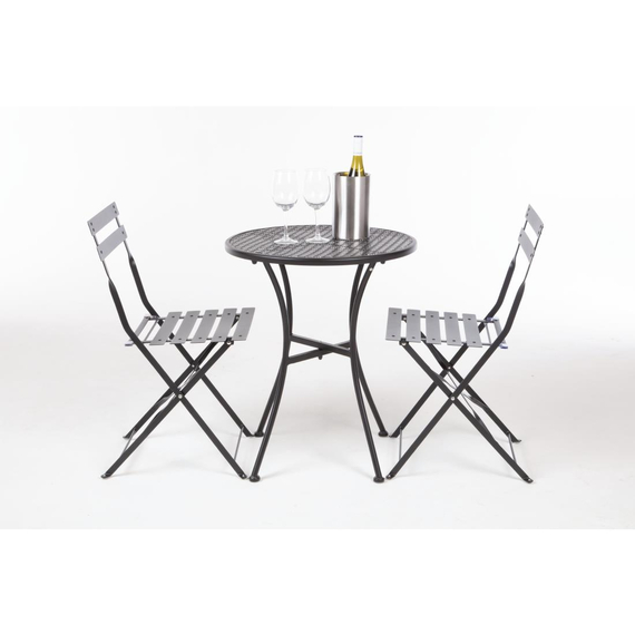 Bolero Schwarzer Stahlmuster Runder Bistro-Tisch Schwarz 600mm