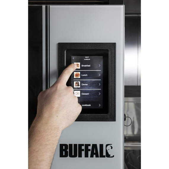 Buffalo freistehender Smart-Touchscreen-Kompakt-Kombiofen 6 Stück GN 1/1 mit Installationskit
