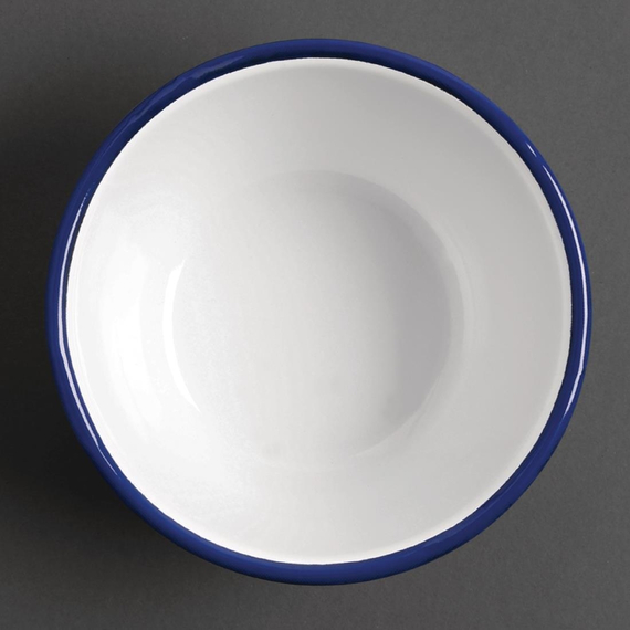 Olympia emaillierte Dessertschalen weiß-blau 7,5cm (6 Stück)