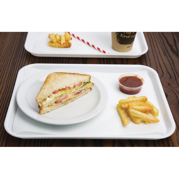 Olympia Kristallon Polypropylen Fast Food Tablett Weiß Klein 345mm