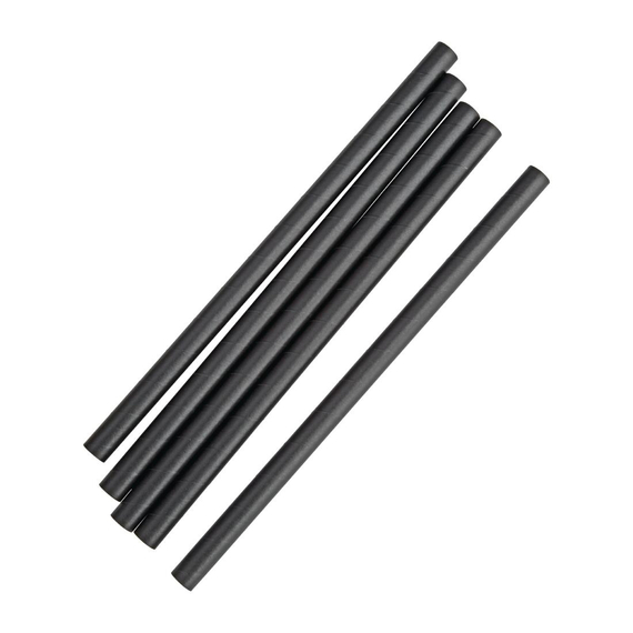 Fiesta Compostable Smoothie-Trinkhalm Papier schwarz 21cm (250 Stück)
