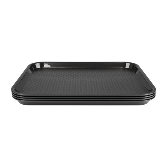Olympia Kristallon Polypropylen Fast Food Tablett Schwarz Klein 345mm