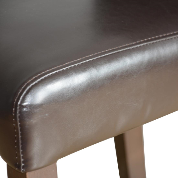 Bolero Barhocker mit Rückenlehne Kunstleder dunkelbraun