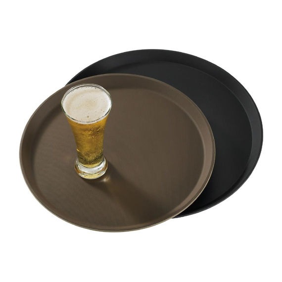 Cambro Treadlite rundes rutschfestes Fiberglas Tablett schwarz 40,5cm