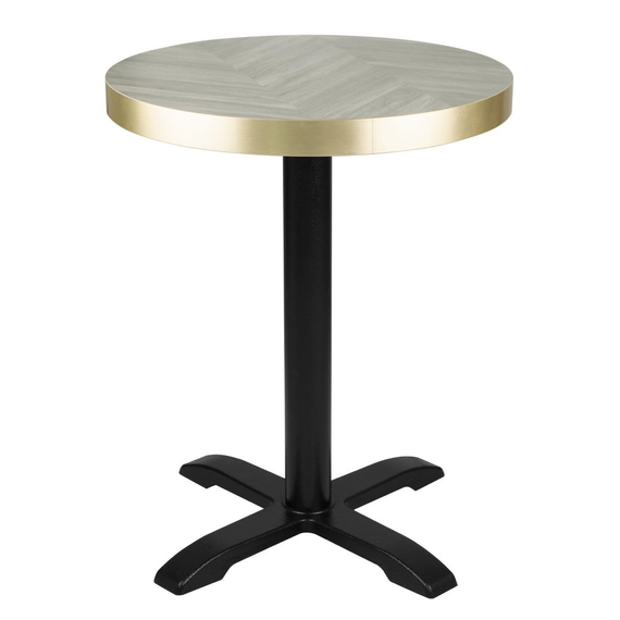 Bolero, vorgebohrte runde Tischplatte im Chevron-Design, 600 mm