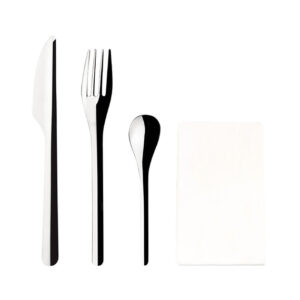 Comas Set Chuchillo Tenedor Einwegbesteck aus Edelstahl (50 Stück)